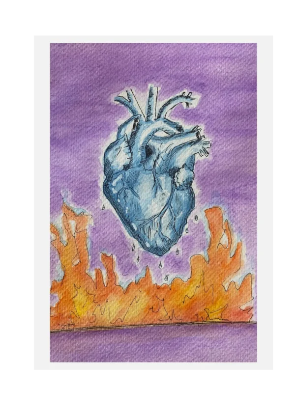 Acuarela Corazón de Hielo Marla Gutias